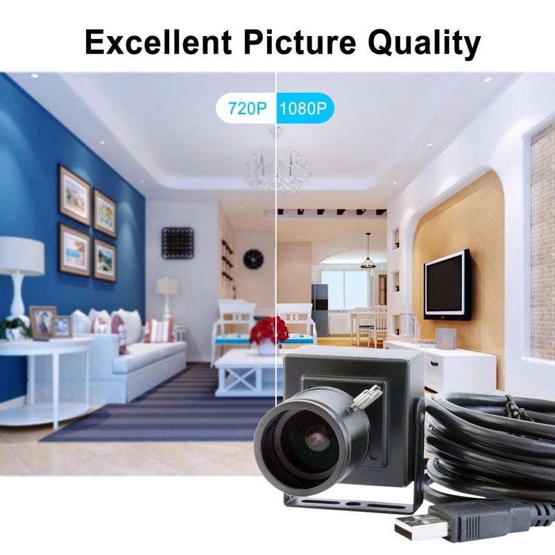SVPRO 1080P USB Zoom Camera with 2.8-12mm Manual Lens, HD Mini Camera 100fps/60fps/30fps CMOS OV2710 Portable USB Webcam with Metal Case for PC & Laptop - Image 5